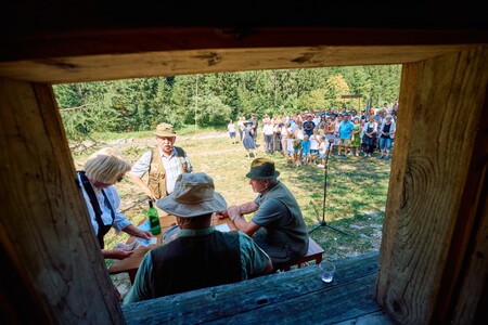 Oživljanje spominov na lučke ribe v etno vasici (Foto Janez Kotar)